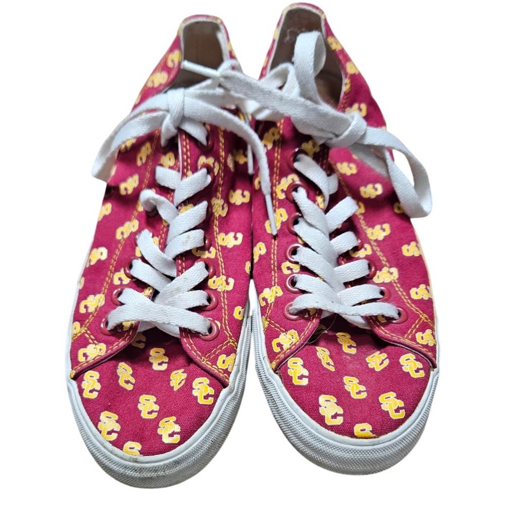 Row One USC Trojans Canvas Sneakers Mens 7 Womens 8.5 Low Top Logo Print Shoes